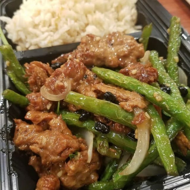 Sautéed String Beans in Black Bean Sauce.